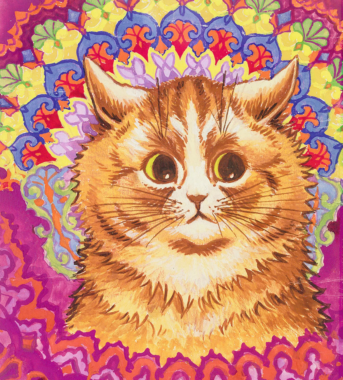 Louis Wain Fondation cats psychedelic