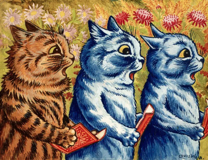 Louis Wain Fondation cats psychedelic