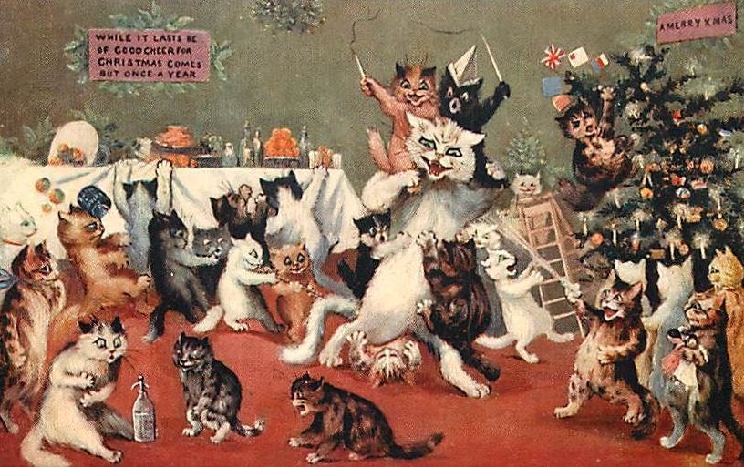Louis Wain Fondation cats psychedelic